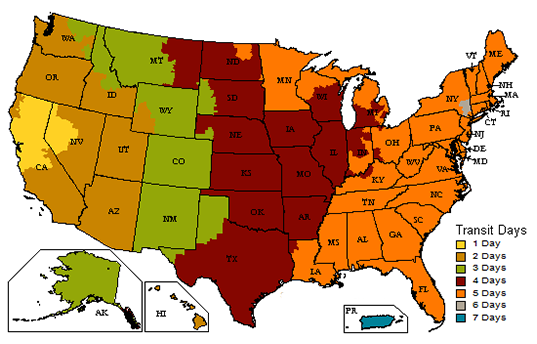 UPS transit times